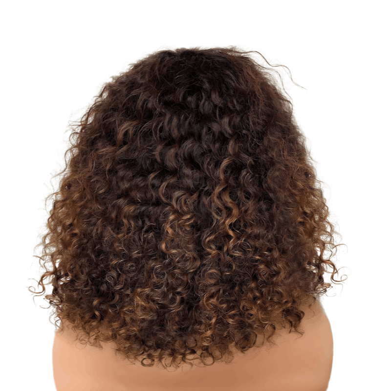 Bouncy Jerry Curly Short Bob Pixie Cut Human Hair Wig With Bangs – Multiple Lengths & Densities_4